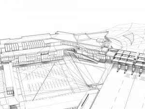 border control and administration buildings 3D Model