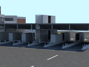 border control and administration buildings 3D Model