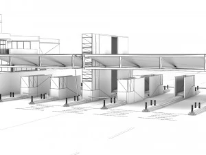 border control and administration buildings 3D Model