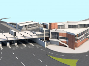 border control and administration buildings Modèle 3D