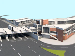 border control and administration buildings 3D Model