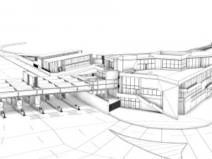 border control and administration buildings Modèle 3D