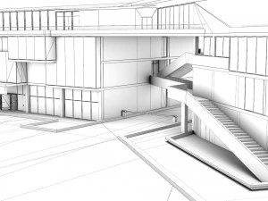 border control and administration buildings 3D Model