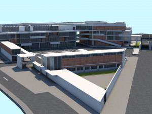 border control and administration buildings Modèle 3D