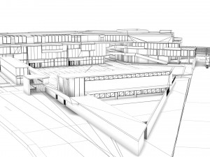 border control and administration buildings Modèle 3D