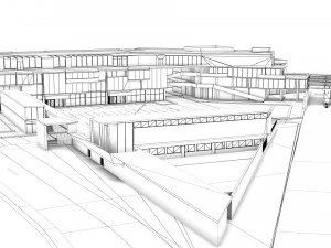 border control and administration buildings 3D Model