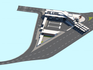 border control and administration buildings Modèle 3D