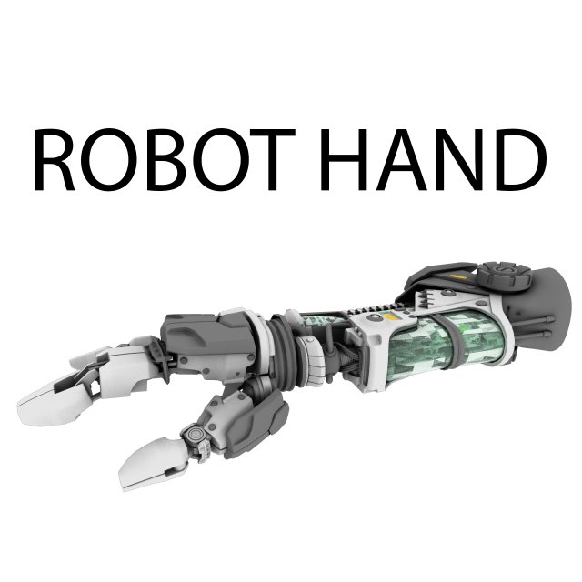 Robot hand 3D Model .c4d .max .obj .3ds .fbx .stl .blend 