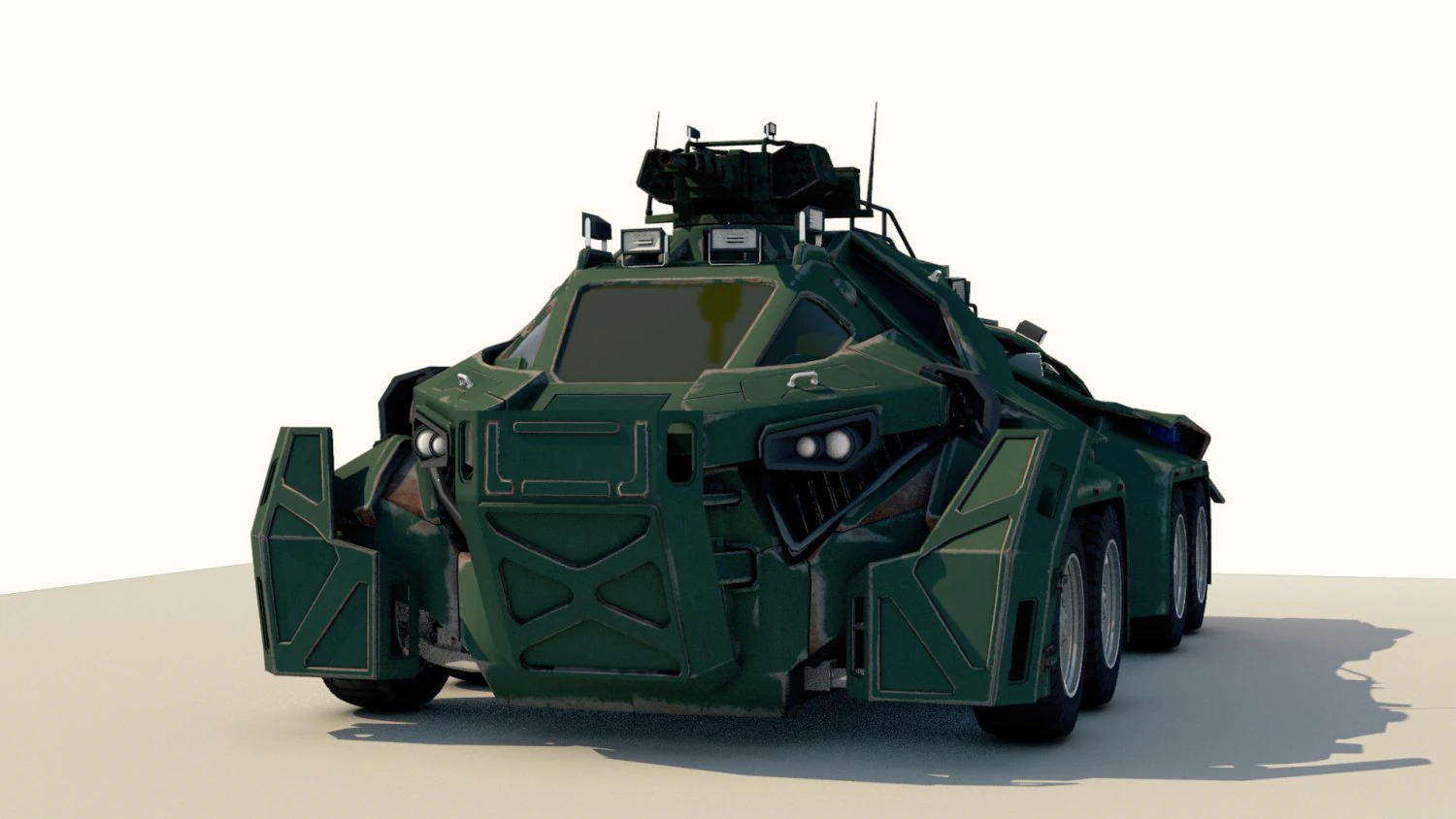 sci-fi military car 3D Model .c4d .max .obj .3ds .fbx .stl .blend 