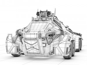 sci-fi military car Modello 3D