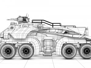 sci-fi military car 3D Model