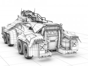 sci-fi military car Modello 3D