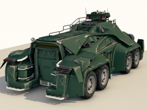 sci-fi military car Modello 3D