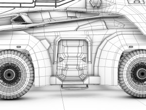 sci-fi military car Modello 3D