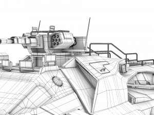 sci-fi military car Modello 3D