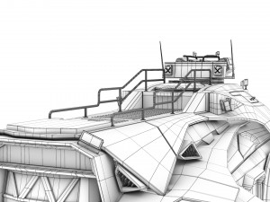 sci-fi military car Modello 3D