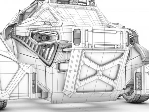 sci-fi military car 3D Model