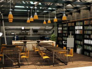 cool coffee shop Modello 3D