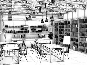 cool coffee shop 3D Model