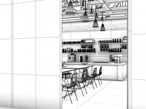 cool coffee shop 3D Model