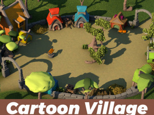cartoon village Modello 3D