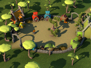 cartoon village 3D Model