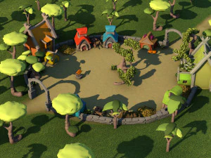 cartoon village 3D Model