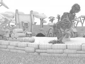 cartoon village 3D Model
