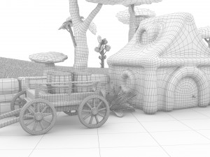 cartoon village 3D Model