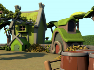 cartoon village 3D Model