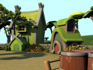 cartoon village 3D Model