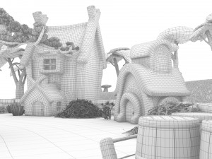 cartoon village 3D Model