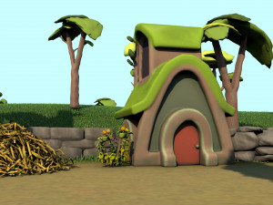 cartoon village 3D Model