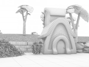 cartoon village 3D Model