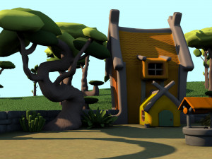 cartoon village 3D Model