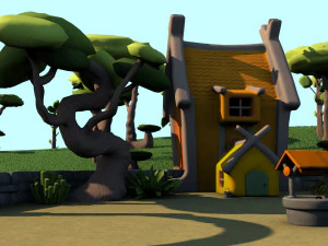 cartoon village 3D Model