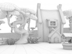 cartoon village 3D Model
