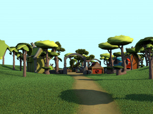cartoon village 3D Model