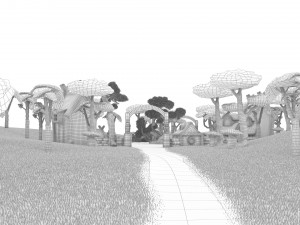 cartoon village 3D Model