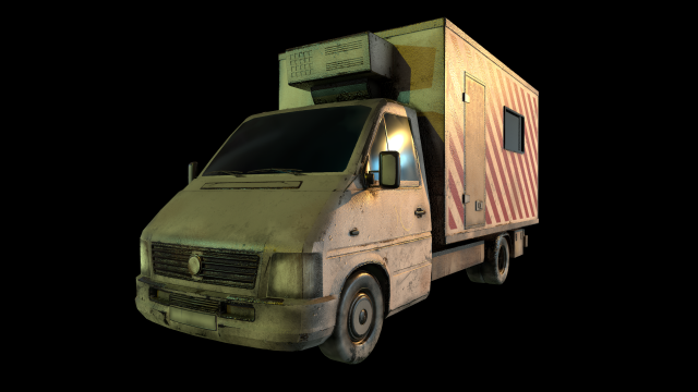 pbr cargo truck 3D Model .c4d .max .obj .3ds .fbx .stl .blend 