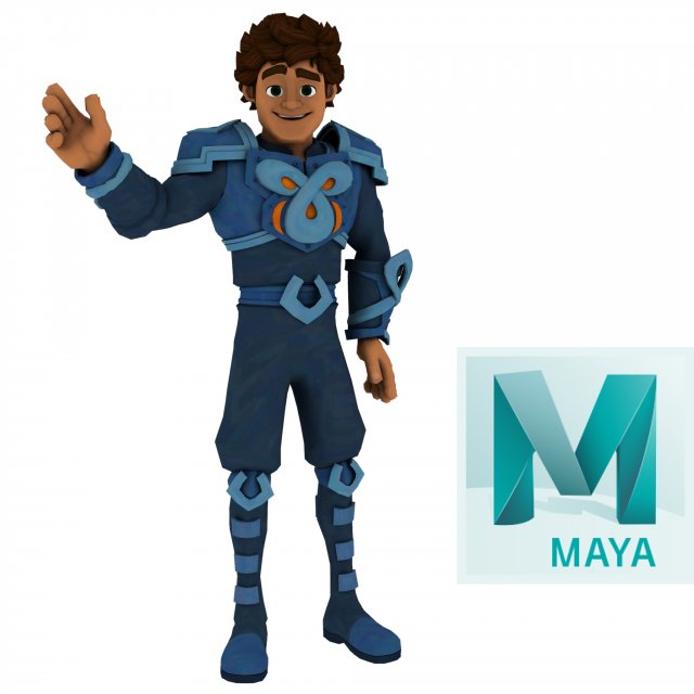 cartoon rigged character 1 3D मॉडल .c4d .max .obj .3ds .fbx .stl .blend 