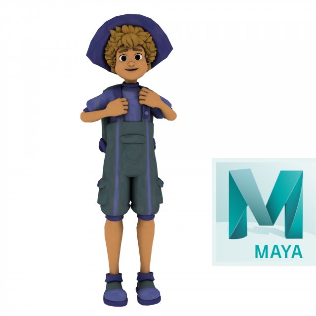 cartoon rigged character 2 3D Model .c4d .max .obj .3ds .fbx .stl .blend 