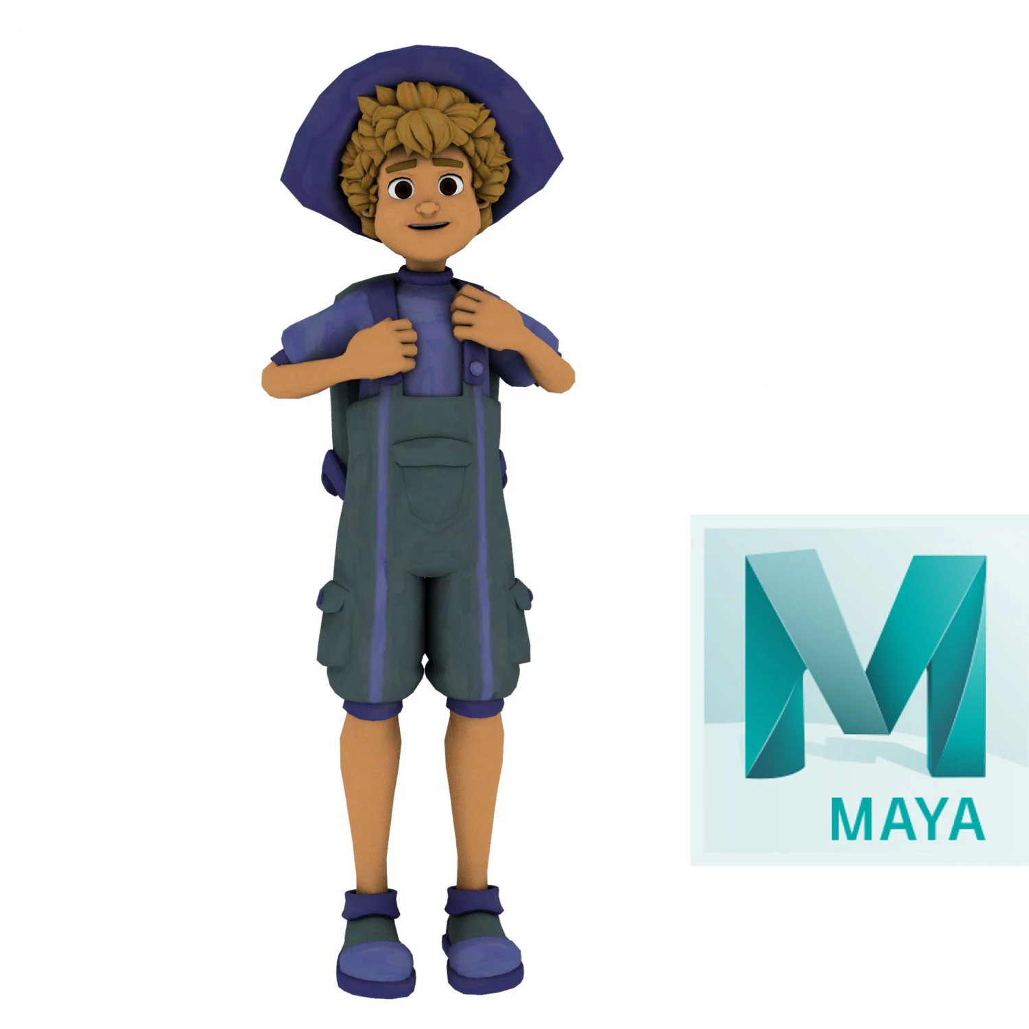 cartoon rigged character 2 3D Model .c4d .max .obj .3ds .fbx .stl .blend 