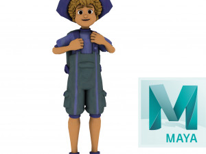 cartoon rigged character 2 Modello 3D