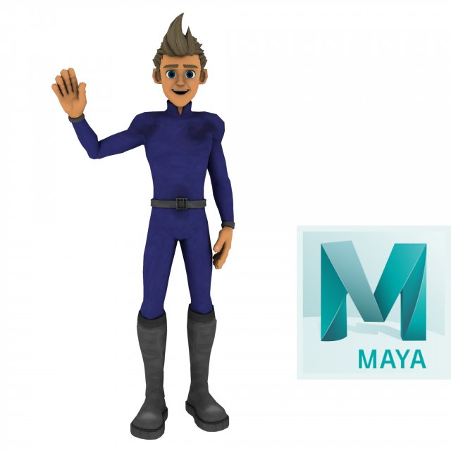 cartoon rigged character 4 3D 모델 .c4d .max .obj .3ds .fbx .stl .blend 