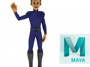 cartoon rigged character 4 Modello 3D