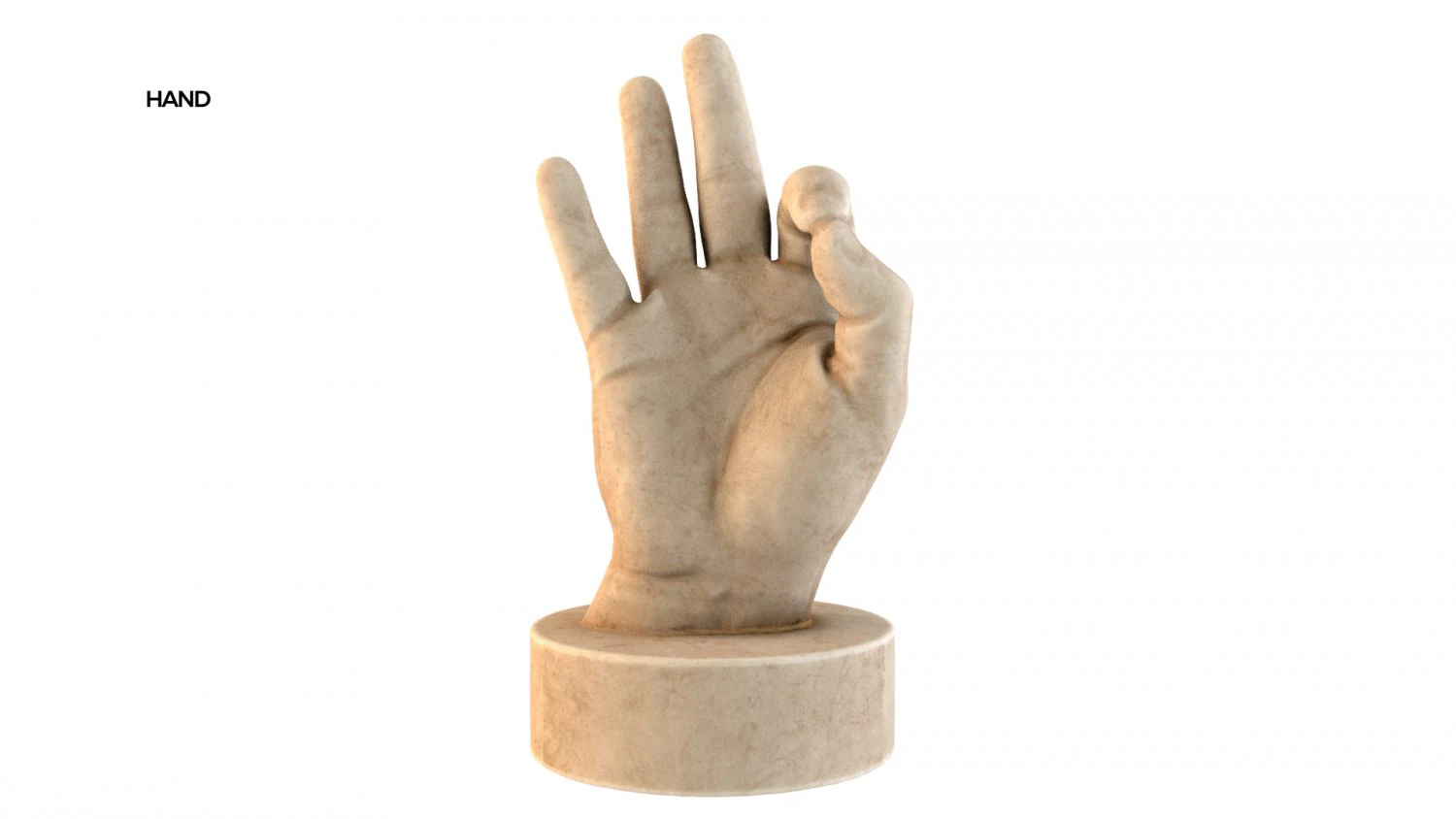 statue of hand 3D Model .c4d .max .obj .3ds .fbx .stl .blend 