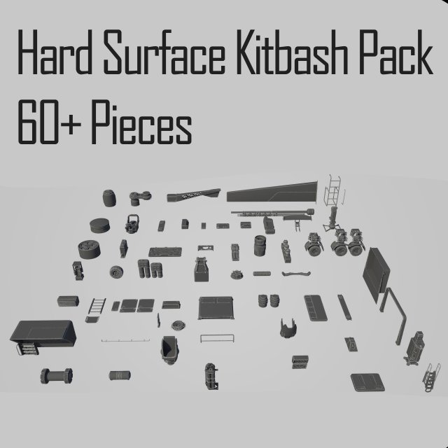 hard surface kitbash pack - 60 objects Modèle 3D .c4d .max .obj .3ds .fbx .stl .blend 