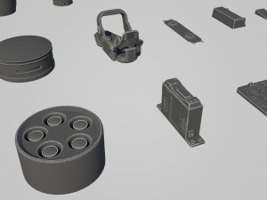 hard surface kitbash pack - 60 objects Modèle 3D