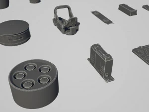 hard surface kitbash pack - 60 objects 3D Model